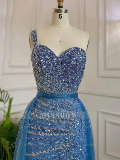 Gorgeous Lavender One shoulder Bead Embroidery Customizable Floor Length Formal Dress