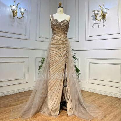 Gorgeous Lavender One shoulder Bead Embroidery Customizable Floor Length Formal Dress