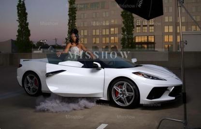 Gorgeous Long Silver Mermaid Beaded Diamond Prom Dress with Ruffles