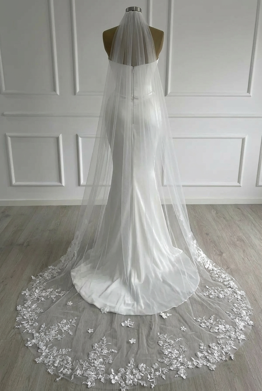Graceful Ivory Strapless Sleeveless Mermaid Wedding Dress with Ruffles