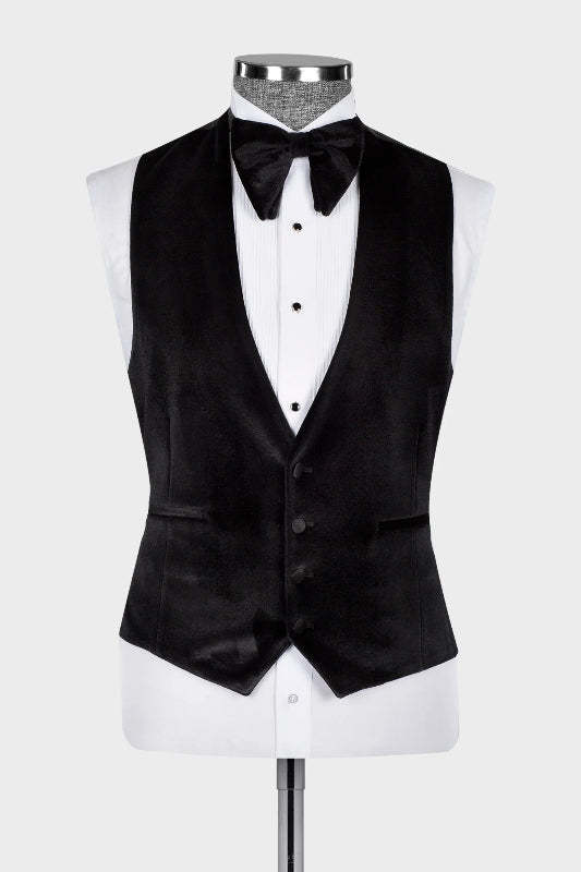 Generous Burgundy Peaked Lapel Three-Piece Sequin Prom Suit