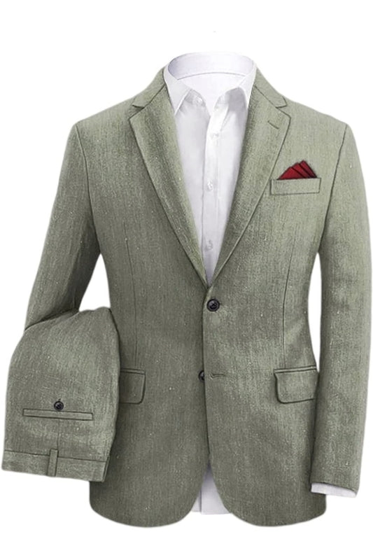 Gray Formal Two-Piece Notched Lapel Business Suit