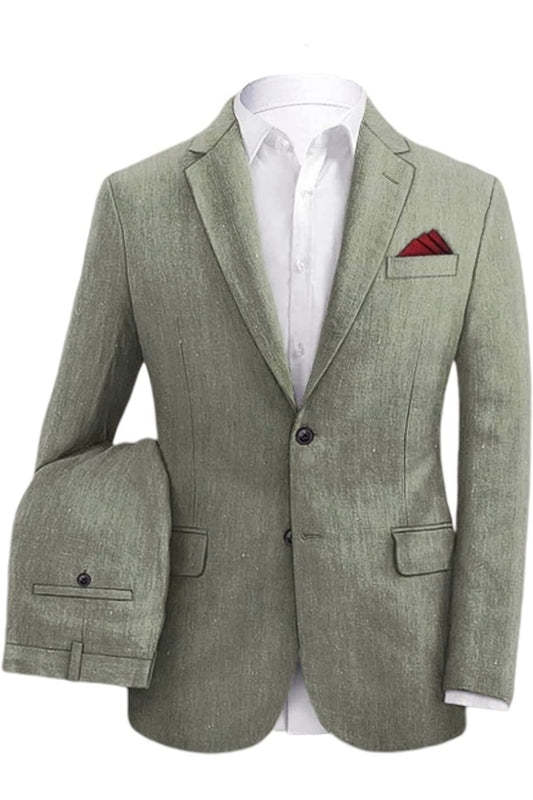 Gray Formal Two-Piece Notched Lapel Business Suit