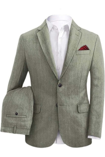 Gray Formal Two-Piece Notched Lapel Business Suit