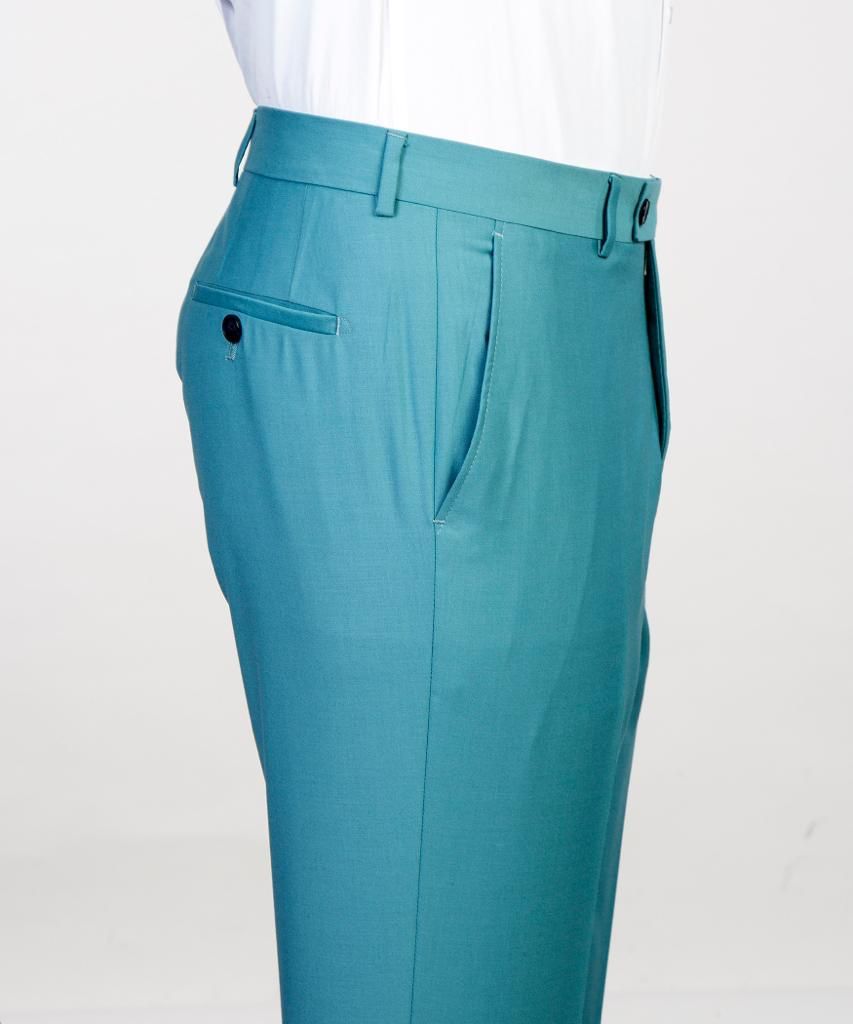 Stylish Blue Notched Lapel Two-Piece Prom Outfit