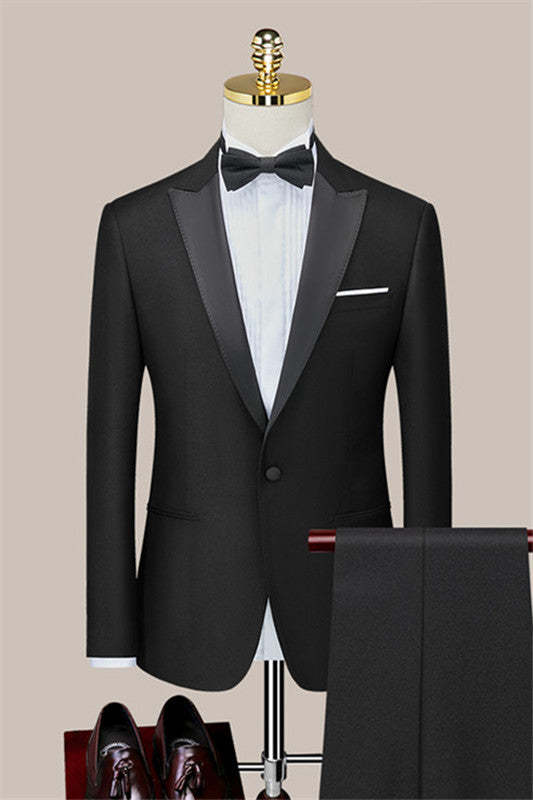 Classic Black Two-Piece One-Button Suit