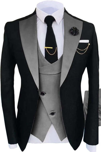 Latest Gray Shawl Lapel Three-Piece Prom Suit