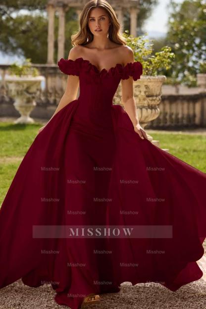Off the Shoulder Sleeveless Long Mermaid Formal Dress With Pleated