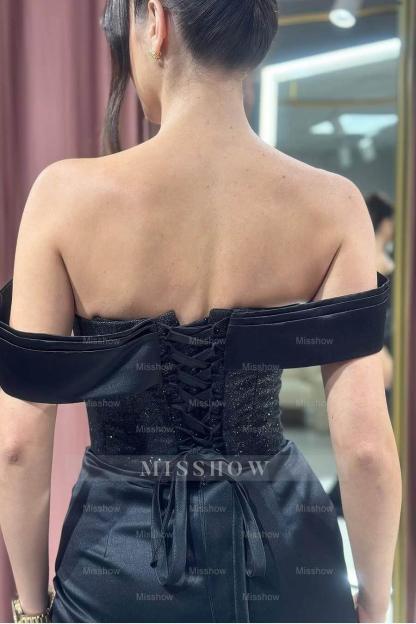 Off the Shoulder Sleeveless Long Mermaid Formal Dress With Split