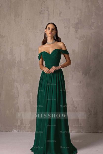 Off the Shoulder Strapless Sleeveless Long Formal Dress With Ruffles