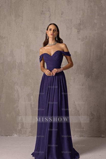 Off the Shoulder Strapless Sleeveless Long Formal Dress With Ruffles