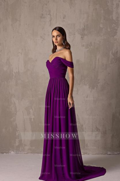 Off the Shoulder Strapless Sleeveless Long Formal Dress With Ruffles