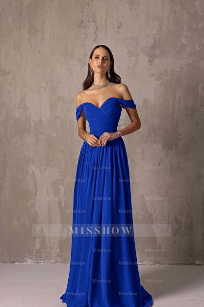 Off the Shoulder Strapless Sleeveless Long Formal Dress With Ruffles