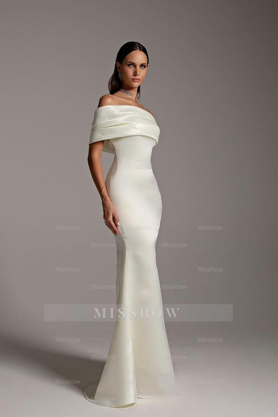 One Shoulder Sleeveless Mermaid Long Formal Dress With Ruffles