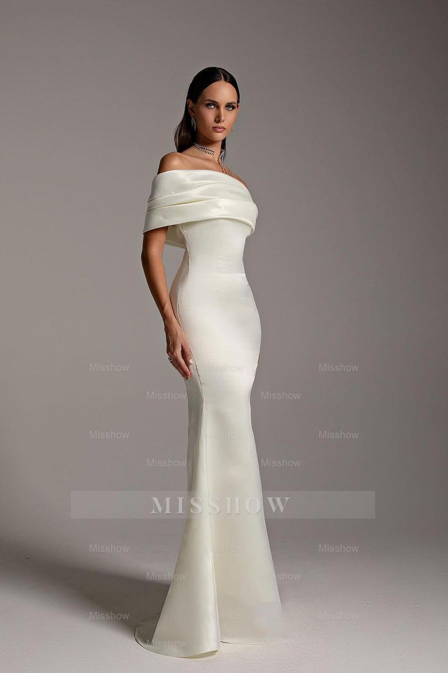One Shoulder Sleeveless Mermaid Long Formal Dress With Ruffles