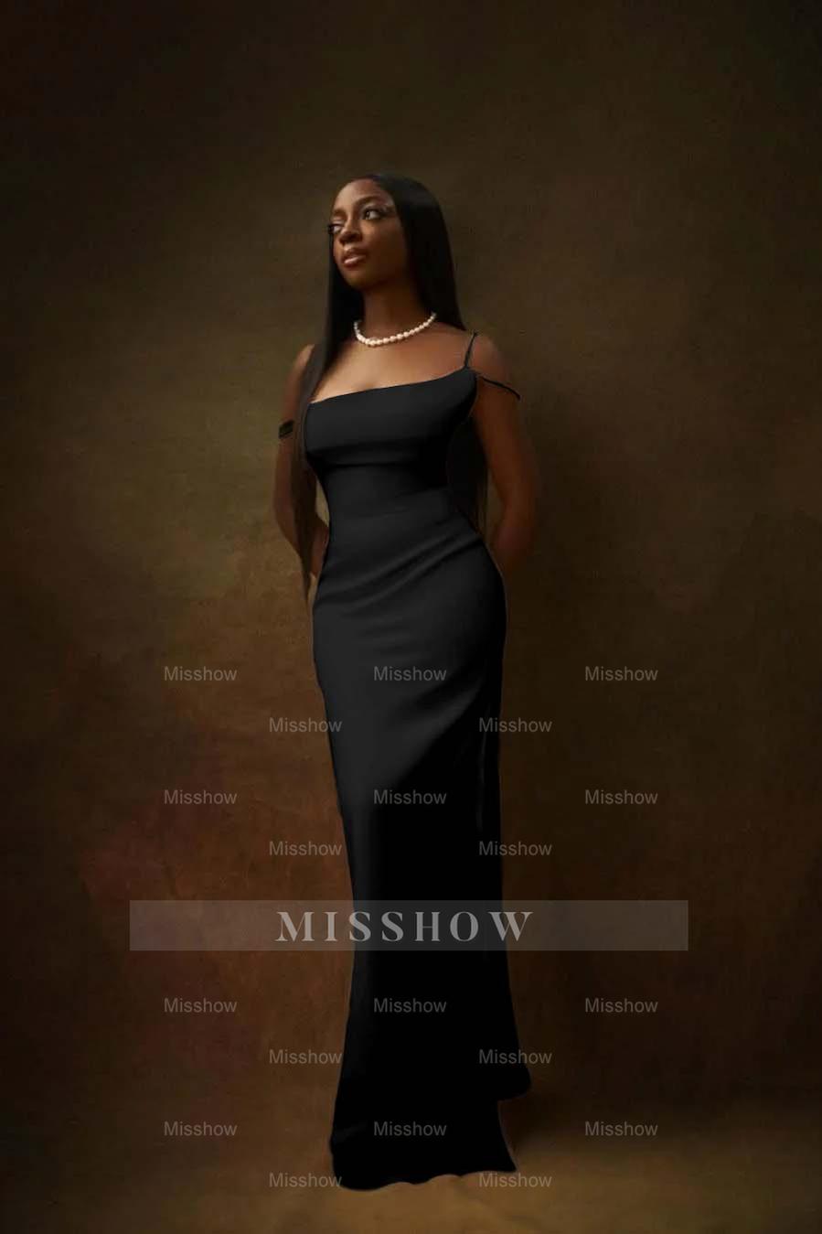 One Shoulder Sleeveless Split Long Formal Dress With Pleated Beading