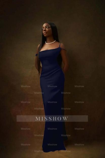 One Shoulder Sleeveless Split Long Formal Dress With Pleated Beading