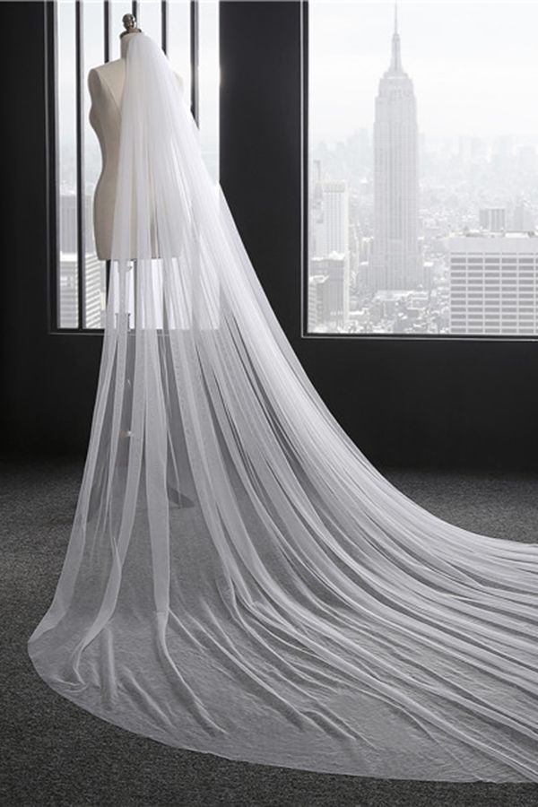 Princess Cute Lace Cut Edge 1.5*3M Wedding Veils with Appliques