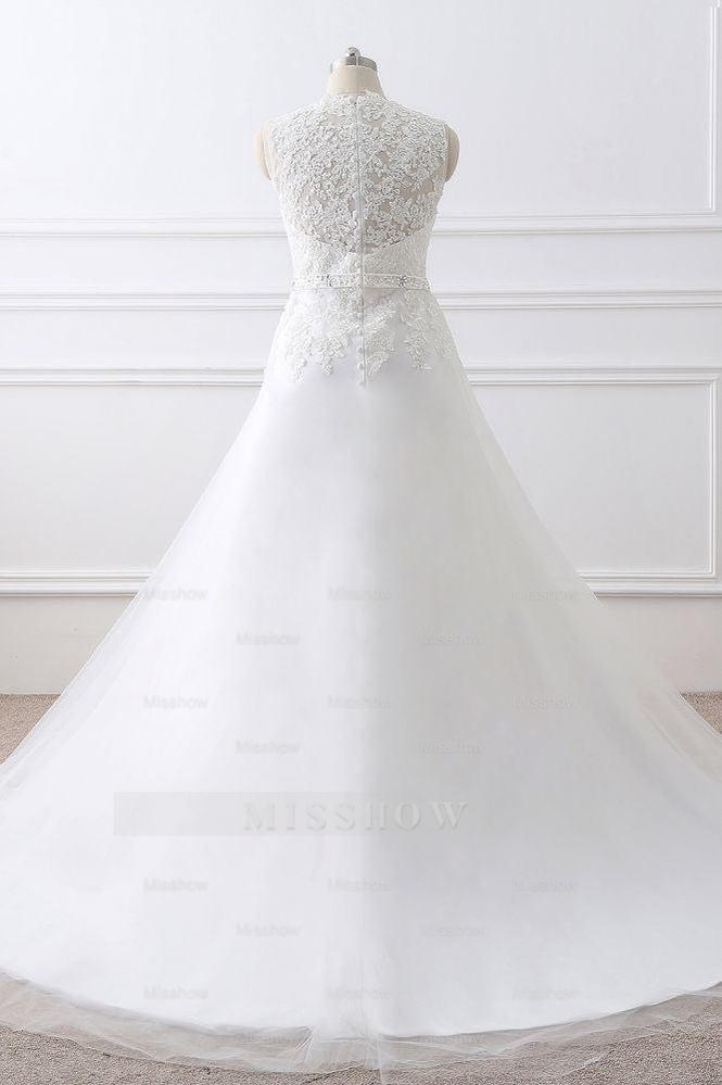 Princess V-Neck Tulle New Arrival Wedding Dress With Lace