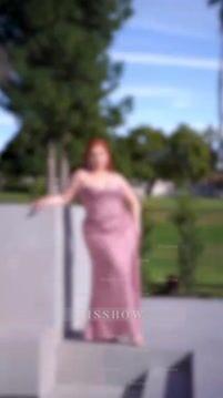 Rose Gold Mermaid Sequins Beautiful Formal Dress Slit With Spaghetti Straps