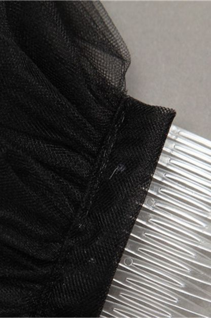 Sexy Black Tulle Ribbon Edge 1.5*1.5M Wedding Veils