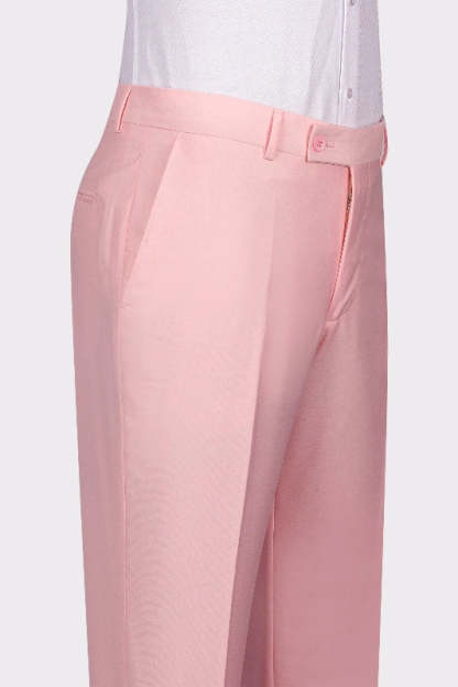 Sophisticated Candy Pink Shawl Lapel Double-Breasted Suit