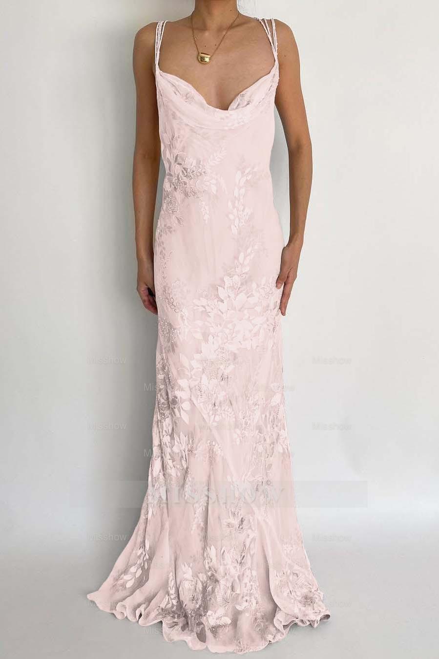 Spaghetti Strap Sleeveless Long Mermaid Formal Dress With Appliques