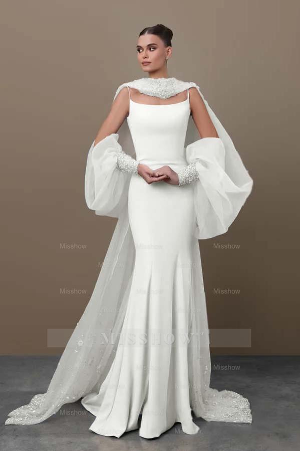 Spaghetti Strap Sleeveless Long Mermaid Formal Dress With Sequins