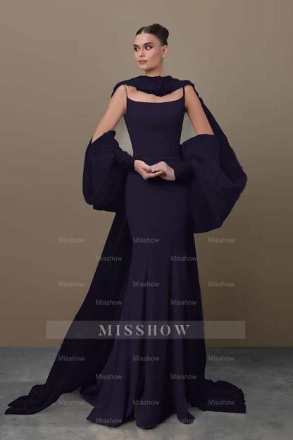 Spaghetti Strap Sleeveless Long Mermaid Formal Dress With Sequins