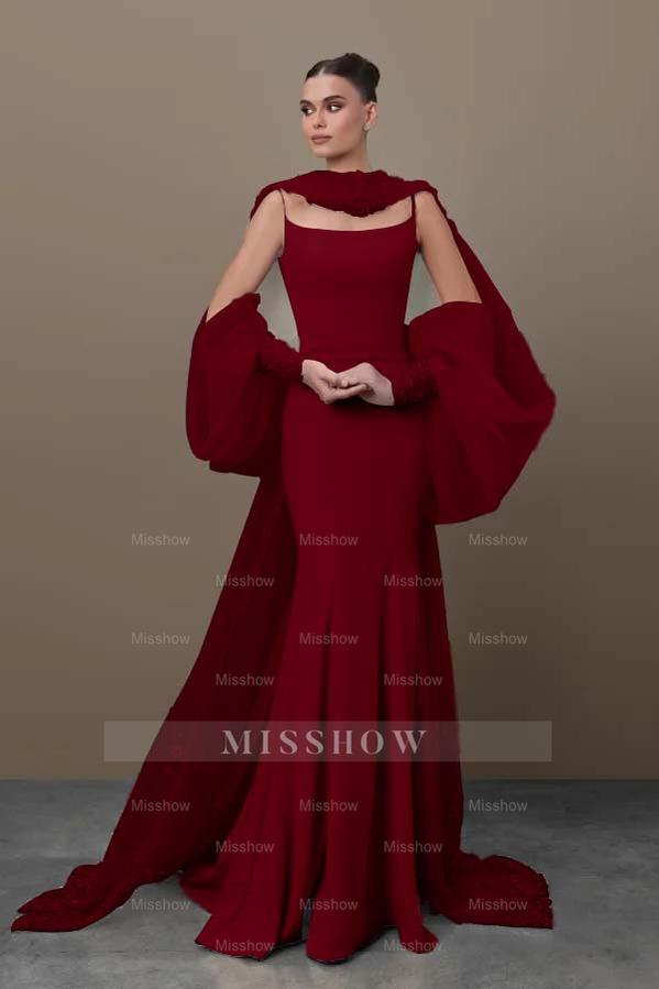 Spaghetti Strap Sleeveless Long Mermaid Formal Dress With Sequins