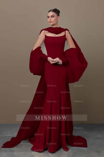 Spaghetti Strap Sleeveless Long Mermaid Formal Dress With Sequins