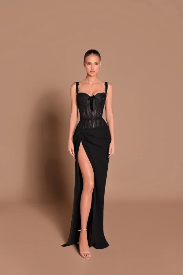 Spaghetti Strap Sleeveless Long Mermaid Formal Dress With Split