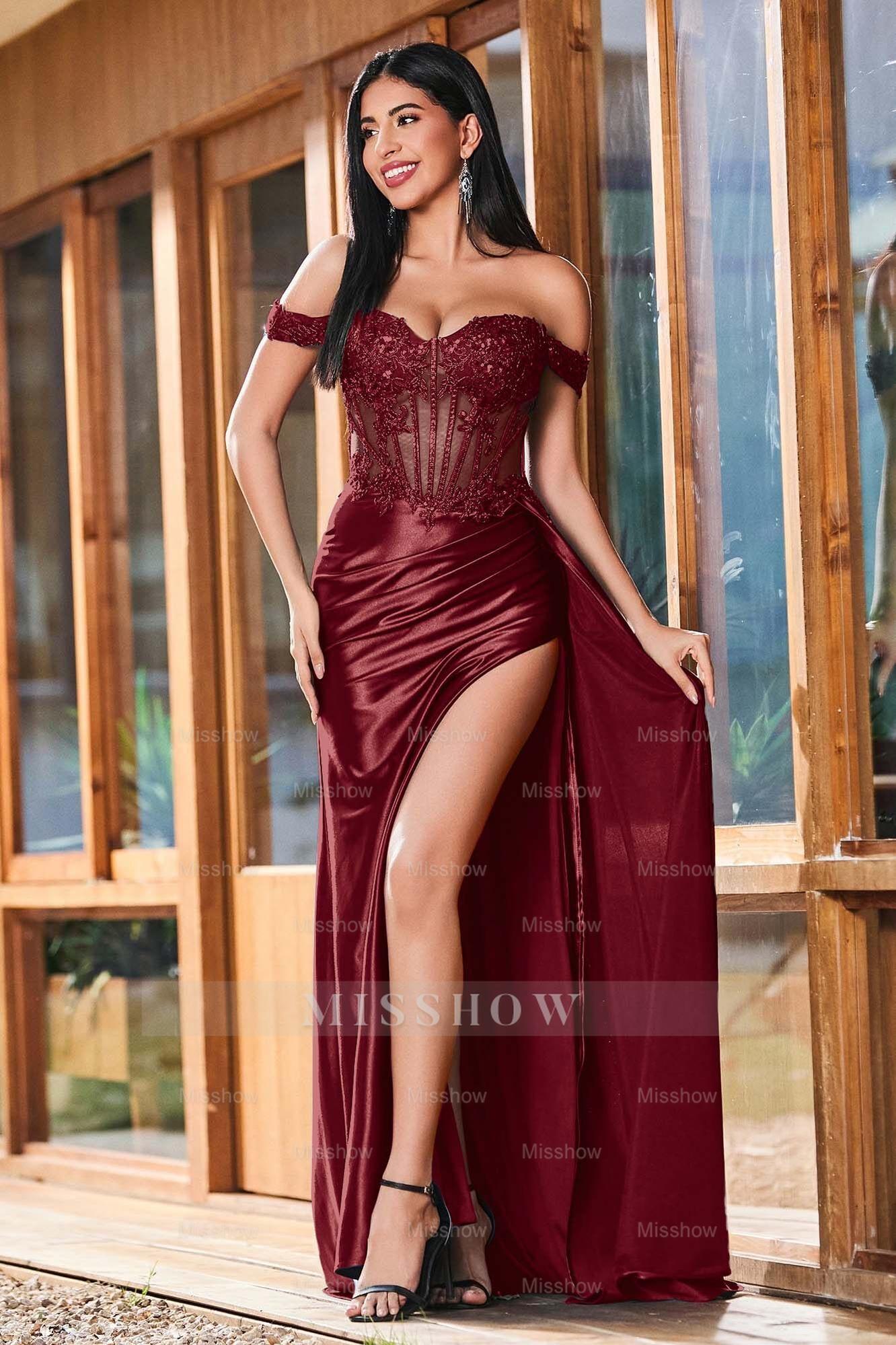 Strapless Off the Shoulder Long Mermaid Formal Dress With Appliques