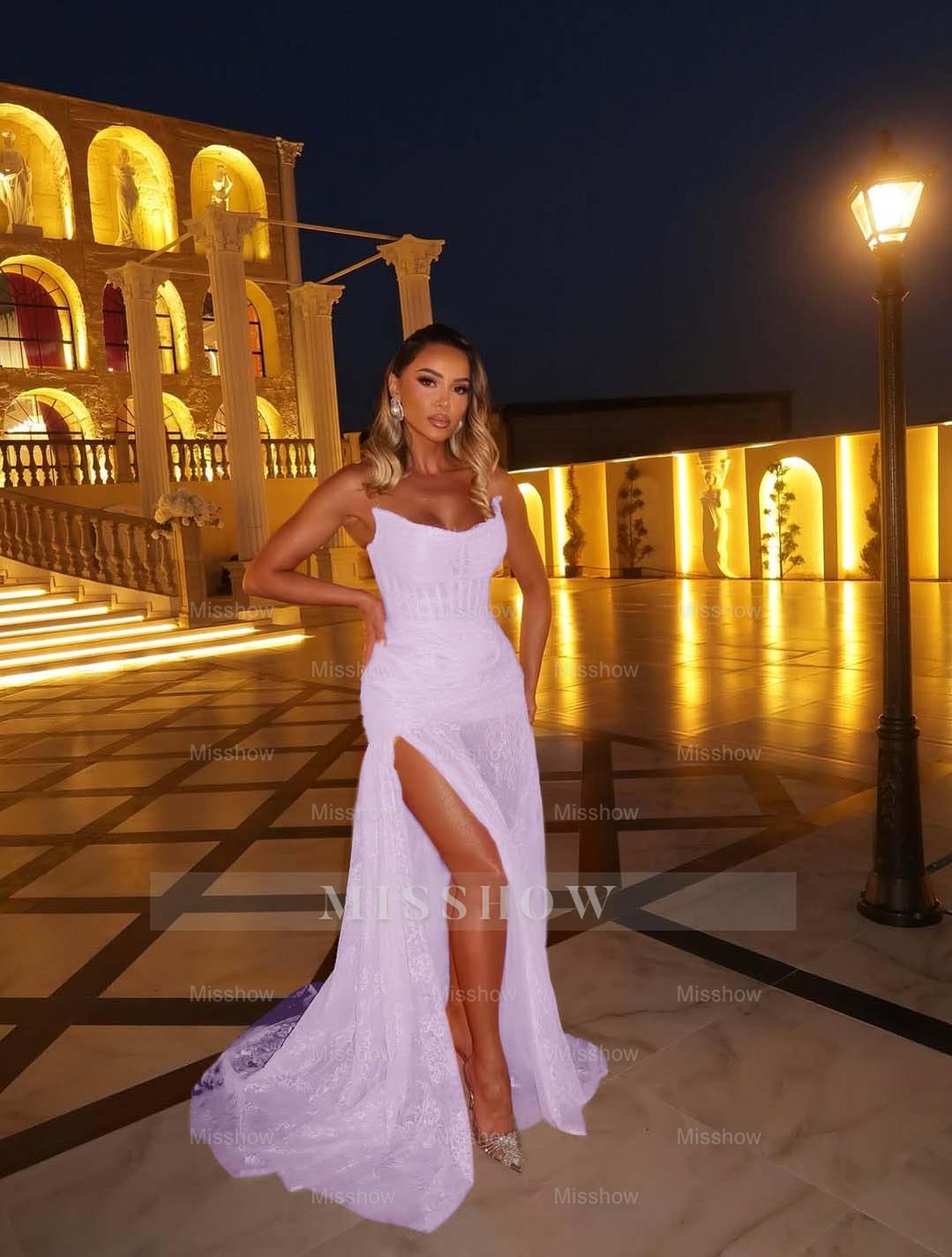 Strapless Sleeveless Long Mermaid Formal Dress With Split Appliques