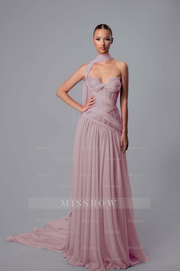 Strapless Sweetheart Sleeveless Long Formal Dress With Pleated