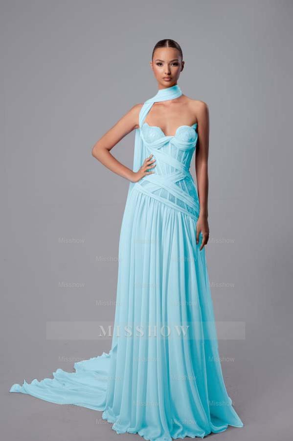 Strapless Sweetheart Sleeveless Long Formal Dress With Pleated