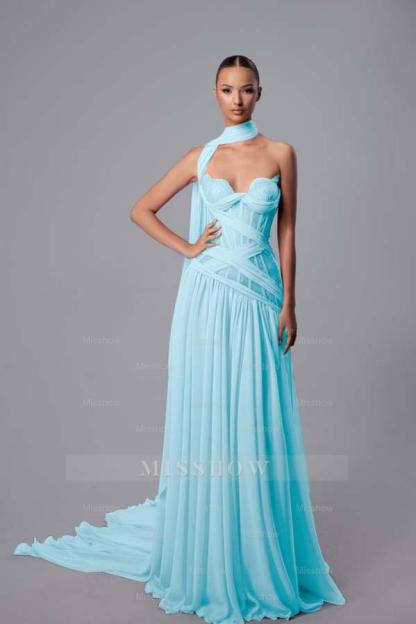 Strapless Sweetheart Sleeveless Long Formal Dress With Pleated