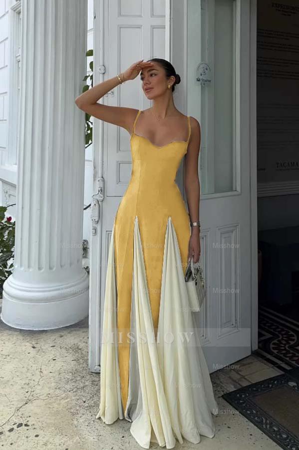 Sweetheart Spaghetti Strap Sleeveless Long Formal Dress With Ruffles