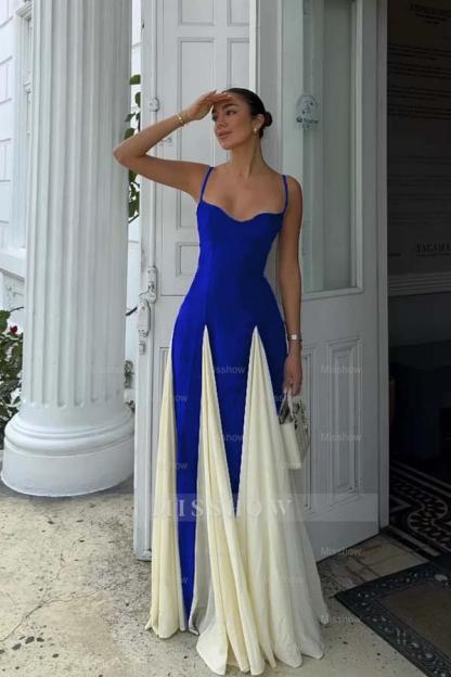 Sweetheart Spaghetti Strap Sleeveless Long Formal Dress With Ruffles