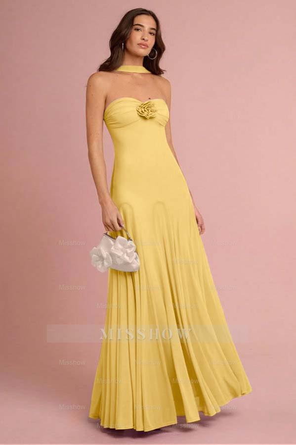 Sweetheart Strapless Sleeveless Long Formal Dress With Ruffles