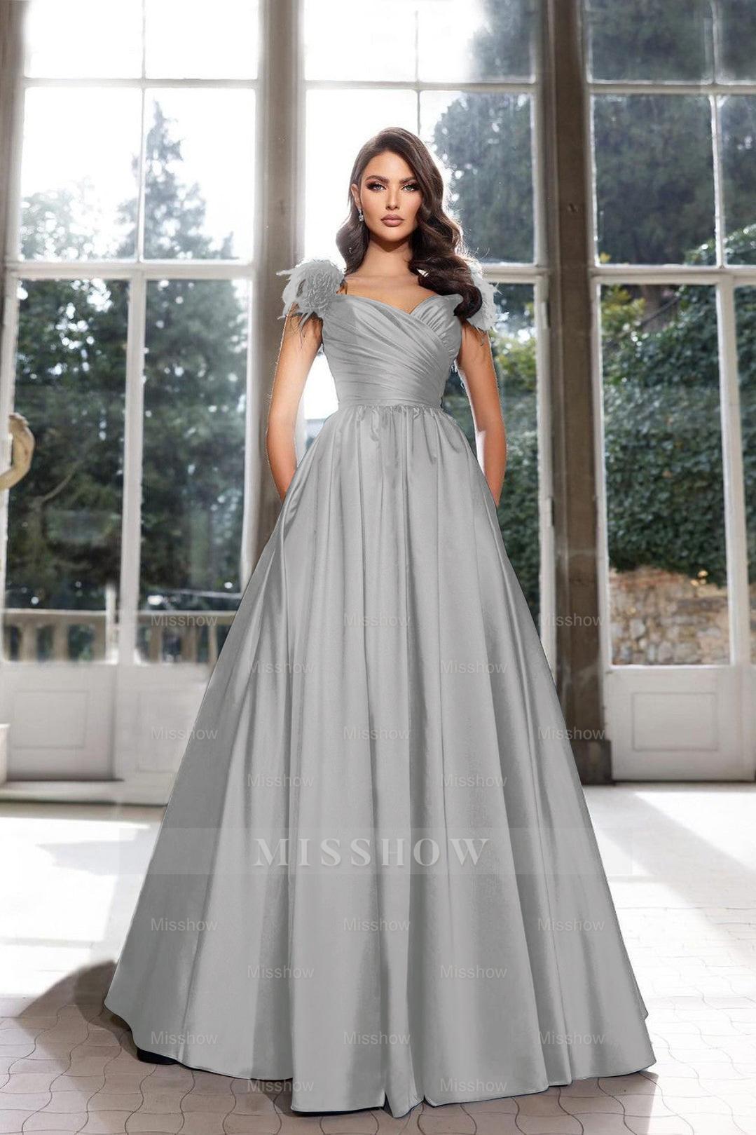 Tassel Sleeveless Straps A Line Long Formal Dress Pleated Dark Navy