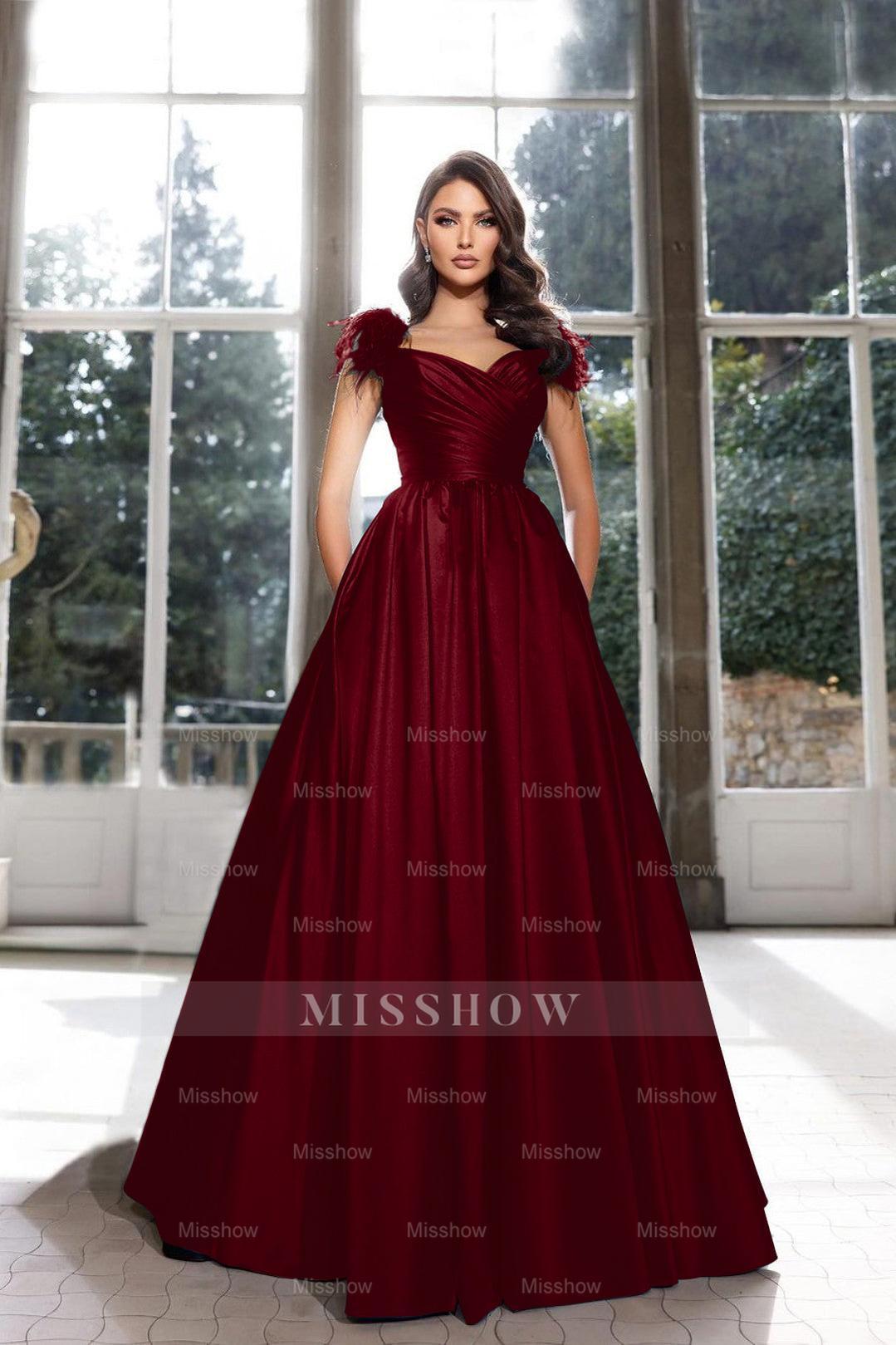 Tassel Sleeveless Straps A Line Long Formal Dress Pleated Dark Navy