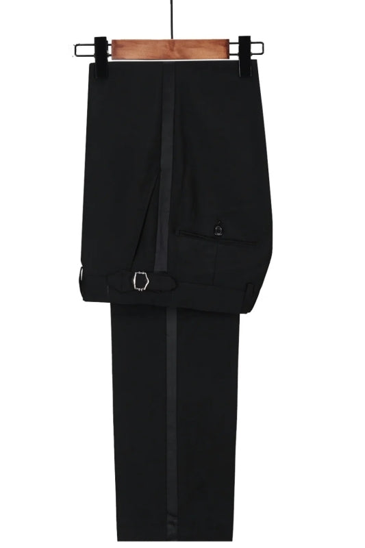 Stylish Purple Sequined Shawl Collar Three-Piece Wedding Ensemble