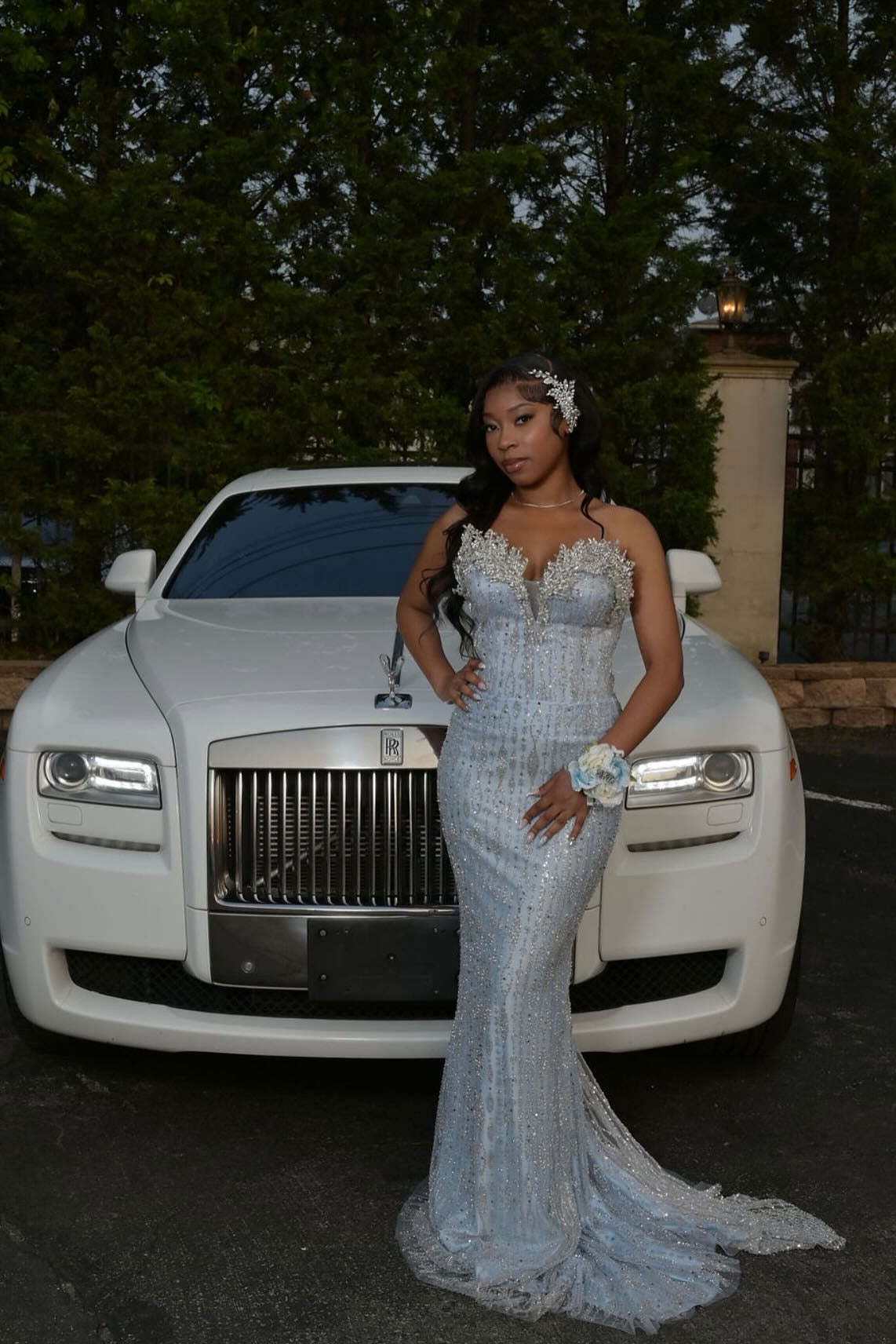 Trendy Long Sky Blue Sweetheart Sleeveless Mermaid Sequined Prom Dress with Rhinestones and Beadings