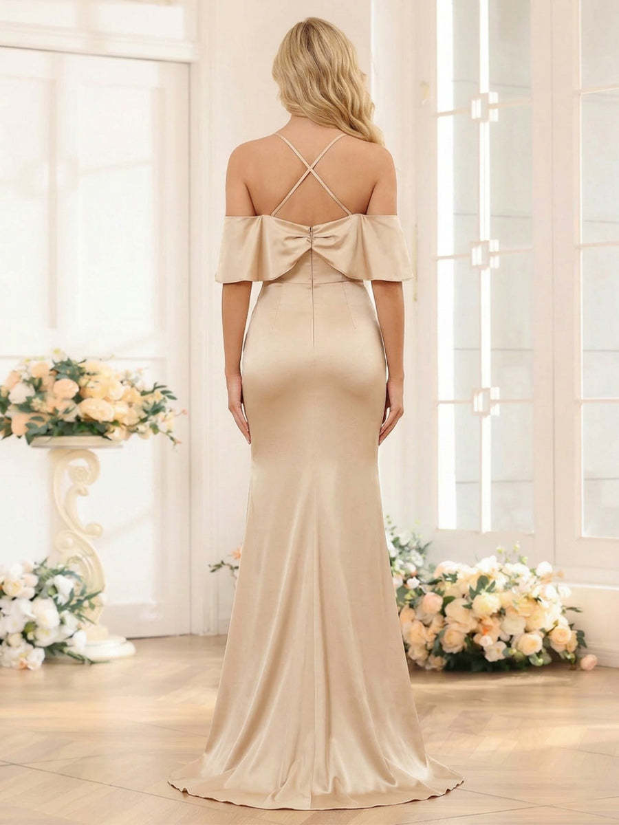 Trumpet Mermaid Spaghetti Straps Sweetheart Bridesmaid Dresses With Ruched