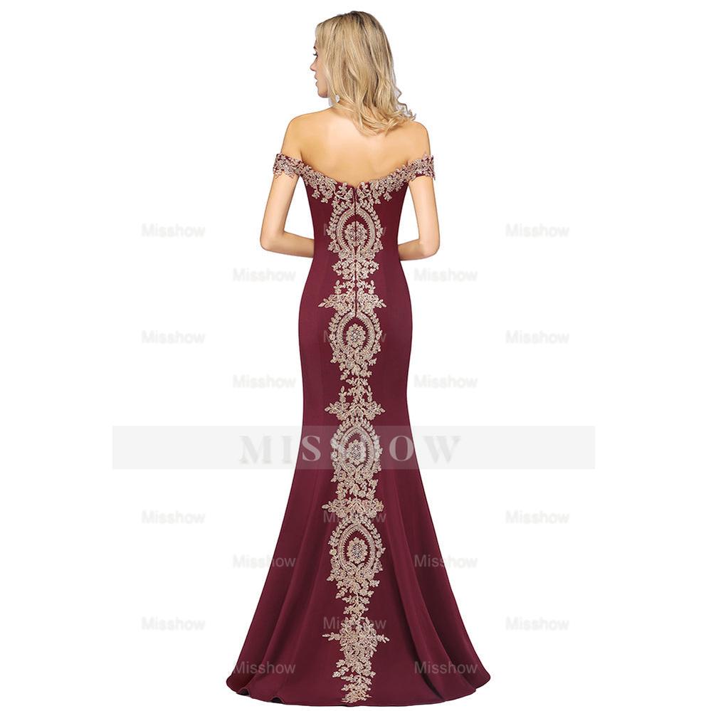 Vintage Column Off-The-Shoulder Sleeveless Satin Prom Dress