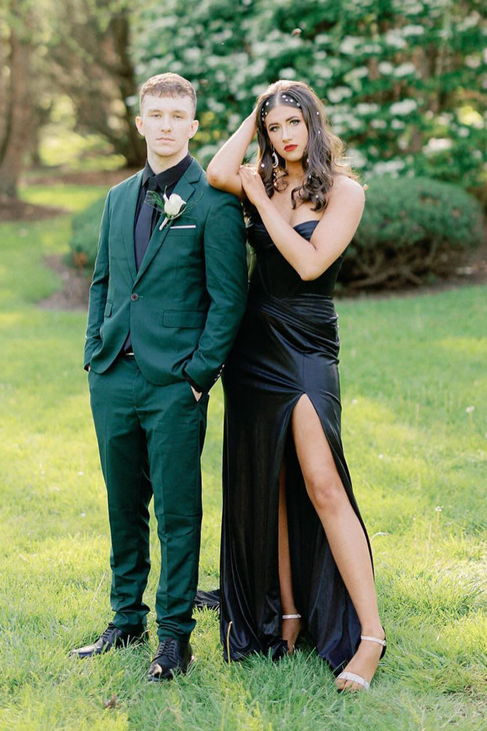 Men's Dark Green Prom Suits with Notched Lapel and One Button 2-Piece Set