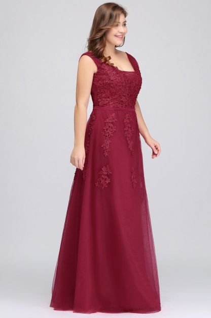 A-Line Bateau Long Plus size Sleeveless Graduation Dresses with Appliques