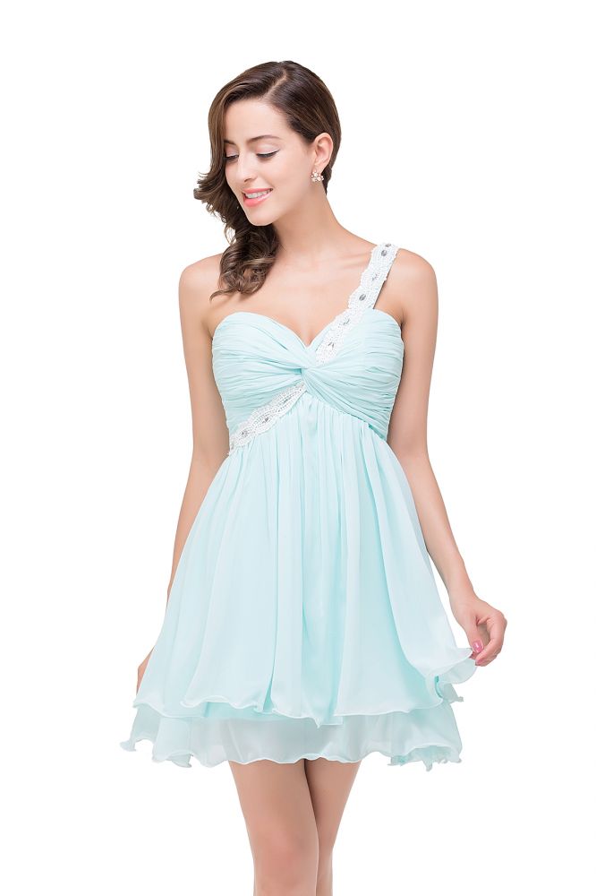A-line One Shoulder Chiffon Cocktail Dress