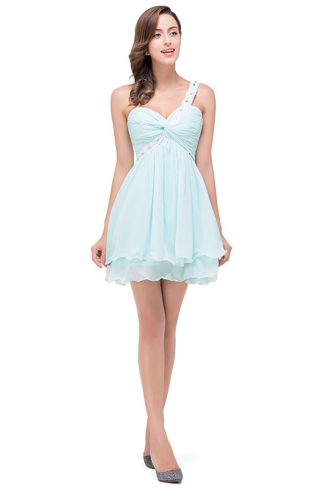 A-line One Shoulder Chiffon Cocktail Dress